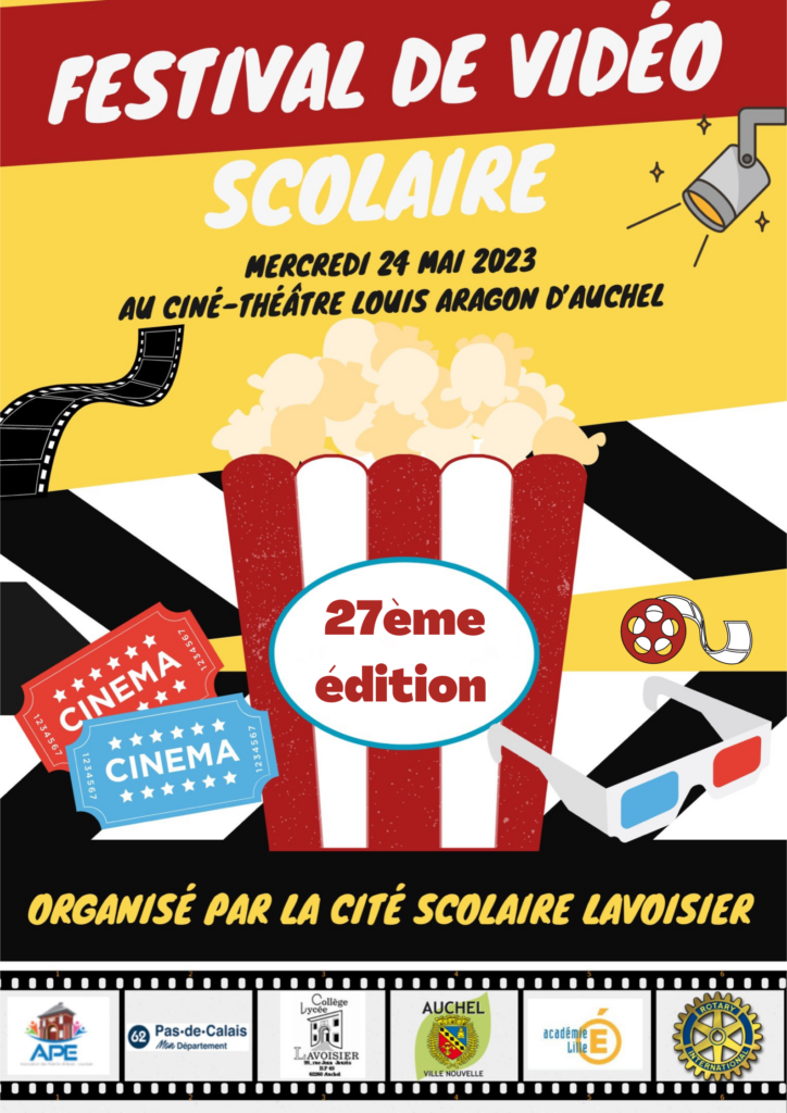 Affiche de la 27ème édition du festival de vidéo scolaire d'Auchel