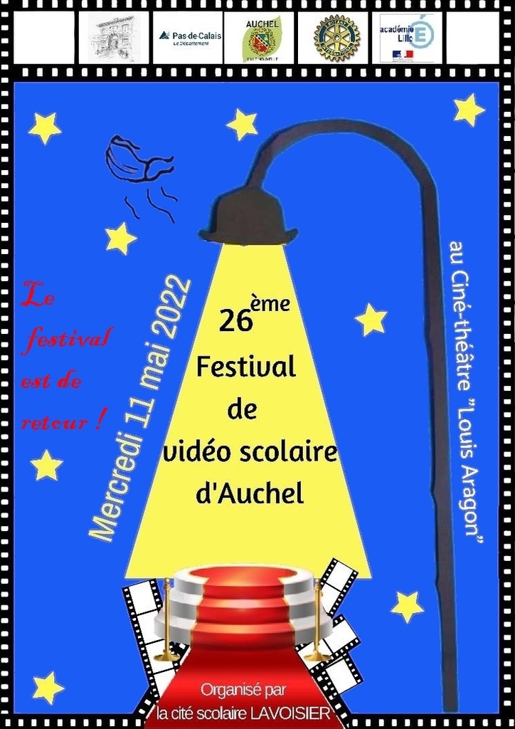 Affiche de la 26ème édition du festival de vidéo scolaire d'Auchel